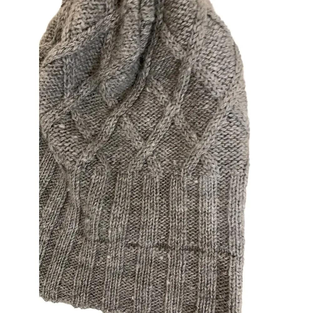 Imperial Yarn Cabled‎ Slouchy Hat Alpaca Wool Blend grey one size